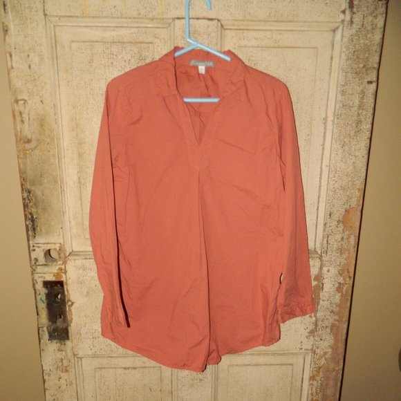 Garnet Hill Tops - Garnet Hill Womens Organic Pima Cotton Long Sleeve Tunic Blouse Size M (P-45)